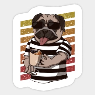 Cool Coffee Pug Sticker